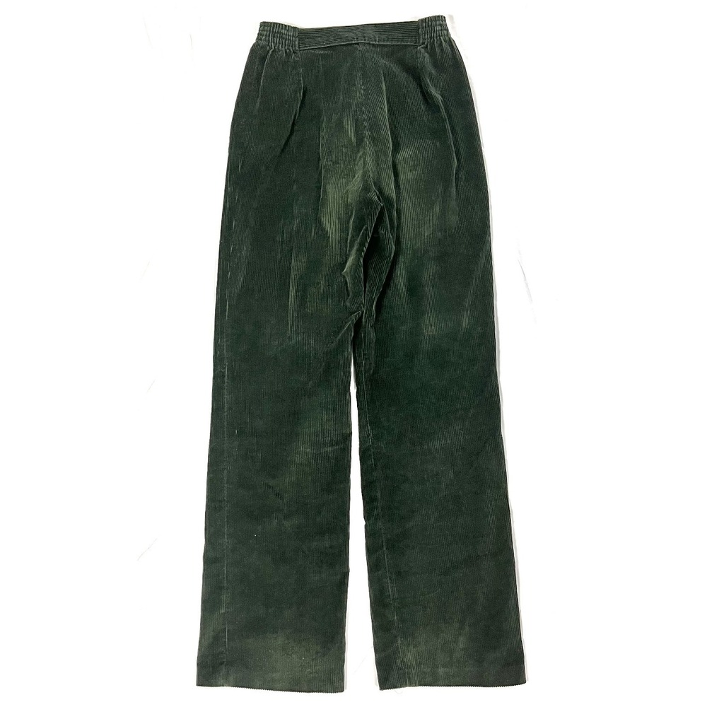 Vintage 70s Wrangler Women's 13 Green Corduroy Pants High Waist Wide Leg USA
